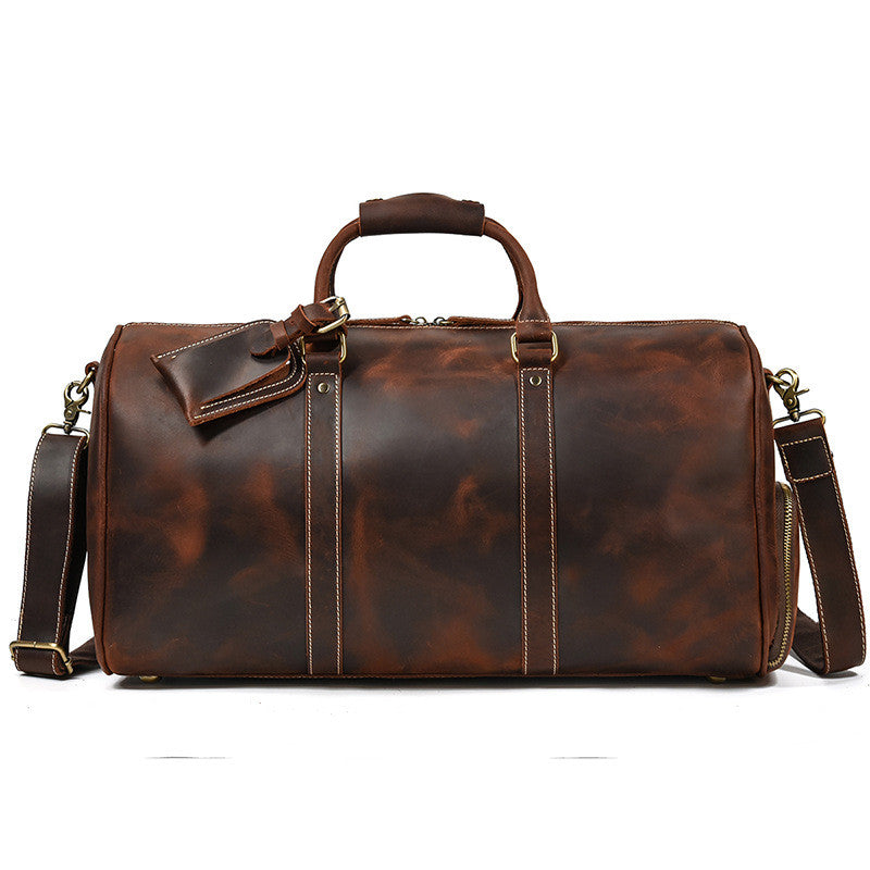 Leather Travel Bag Retro Duffel Bag