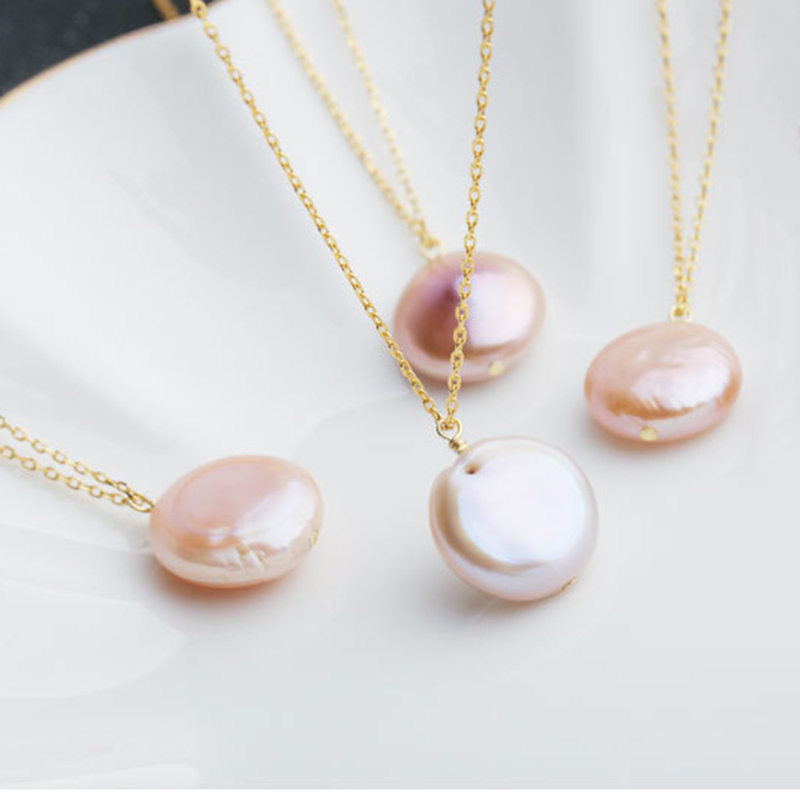 Natural Baroque Pearl Sterling Silver Necklace