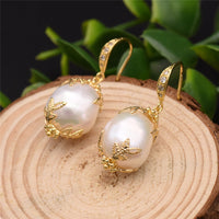 Natural Freshwater Baroque Pearl Earrings