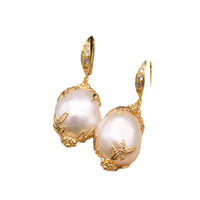Natural Freshwater Baroque Pearl Earrings