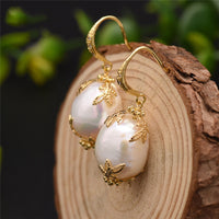 Natural Freshwater Baroque Pearl Earrings