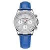 Women's Fashion Diamond Calendar Luminous Leather Strap Quartz Watch