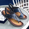 Men's two-toed leather plus-size sandals