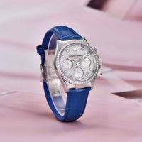 Women's Fashion Diamond Calendar Luminous Leather Strap Quartz Watch