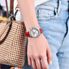 Women's Fashion Diamond Calendar Luminous Leather Strap Quartz Watch