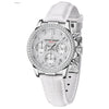 Women's Fashion Diamond Calendar Luminous Leather Strap Quartz Watch