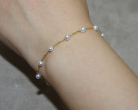 Natural Freshwater Pearl 18k Gold Bracelet