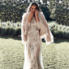 Women's Long Sleeve  Backless Lace Dress