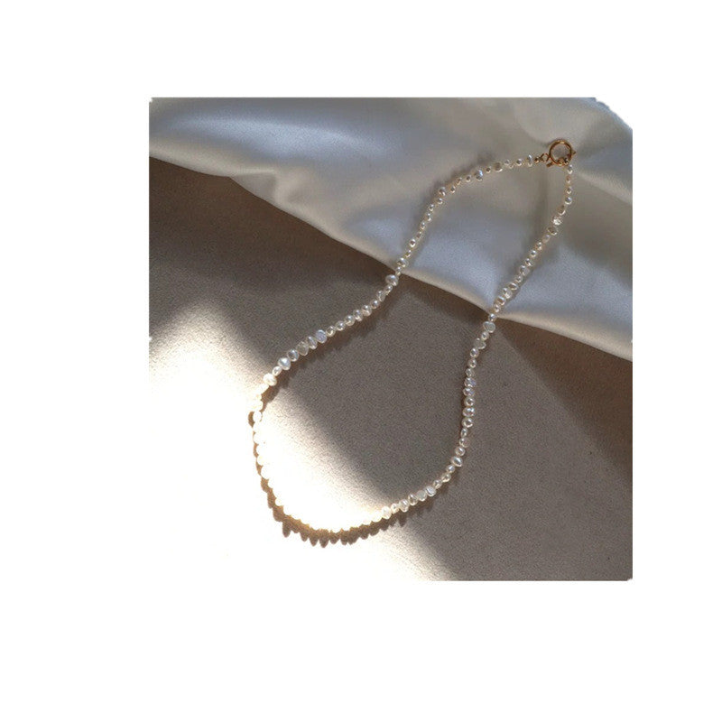 Gold-coated Baroque Pearl Clavicle Chain