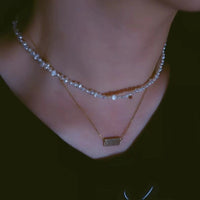 Gold-coated Baroque Pearl Clavicle Chain