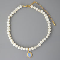 Round Medal Irregular Pearl Necklace